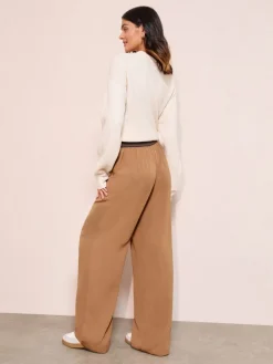 Mokkakleurige streep - Elasticated Waist Trousers*Friends Like These Sale