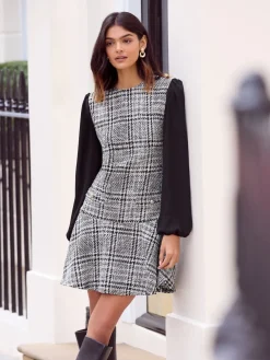 - Boucle Peplum Hem Mini Dress*Friends Like These Hot