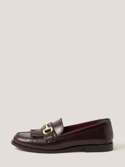 Britt Fringe Leather Loafers*Monsoon