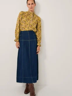 Brooke Seamed Denim Midi Skirt*Monsoon Sale