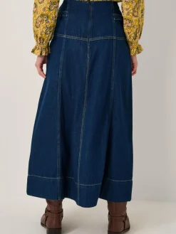Brooke Seamed Denim Midi Skirt*Monsoon Sale