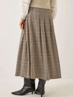 Carmen Check Pleat Midi Skirt*Monsoon Outlet