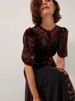 Carolyn Midi Devoré Dress*Monsoon Online