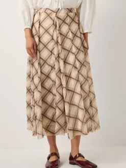 Chelsea Check Print Midi Skirt*Monsoon Hot