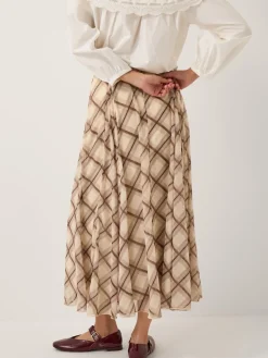 Chelsea Check Print Midi Skirt*Monsoon Hot