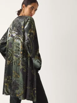 Delta Print Velvet Kimono*Monsoon