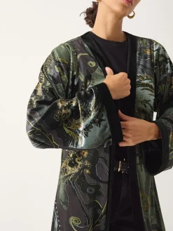 Delta Print Velvet Kimono*Monsoon