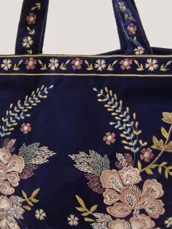 Fallon Floral Embroidered Velvet Tote Bag*Monsoon Sale