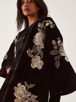 Fia Floral Embroidered Velvet Kimono*Monsoon New