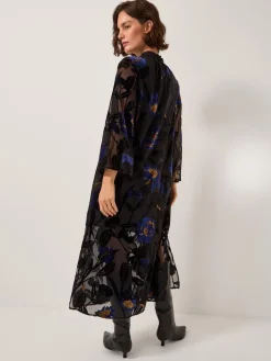 Giselle Sheer Floral Devoré Midi Dress*Monsoon Outlet