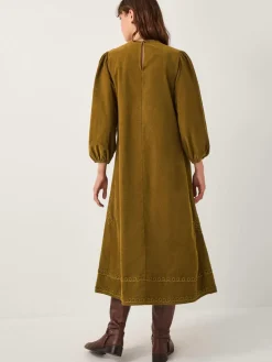Joyce Pintuck Embroidered Corduroy Midi Dress*Monsoon Online
