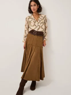 Macy Suedette A-Line Midi Skirt*Monsoon Online