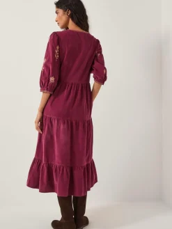 Mia Embroidered Corduroy Midi Dress*Monsoon New