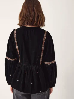 Noni Embroidered Velvet Long Sleeve Blouse*Monsoon Best