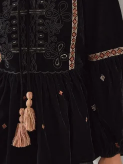 Noni Embroidered Velvet Long Sleeve Blouse*Monsoon Best