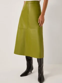 Pippa Faux Leather Midi Skirt*Monsoon New
