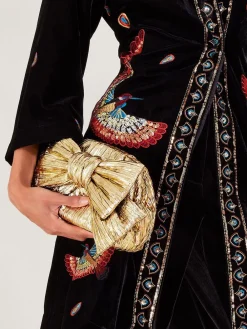 Tone Oversized Bow Metallic Bag*Monsoon