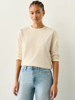 Moutkleurig - Dik T-shirt met lange mouwen en ronde hals*Next New