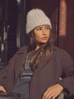 Moutkleurig - Geribbelde beanie-muts met wol*Next