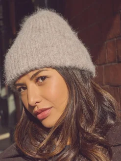 Moutkleurig - Geribbelde beanie-muts met wol*Next