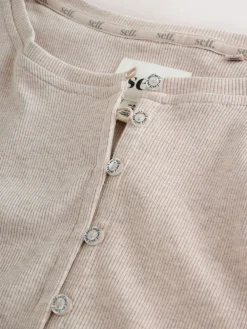 - Geribbelde pyjama met knopen*self. Outlet