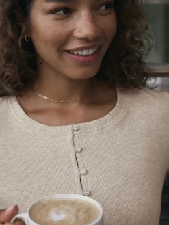 - Geribbelde pyjama met knopen*self. Outlet