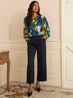 - Lange mouwen Satijn Watervalhals Blouse*Love & Roses Online