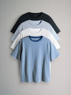 Multi - verpakking van 4 relaxte T-shirts met korte mouwen*The Set Clearance