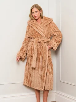 - Chocolate Ribbed Dressing Brown Gown*Jim Jam the Label Outlet