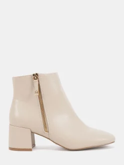 - Kate Zip Side Square Toe Block Heel Ankle Boots*Novo Clearance