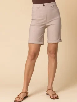 Natuurlijk - stretch short met omgeslagen zoom*Roman Outlet