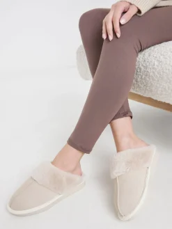 - Faux Fur Lined Suede Mule Slippers*Simply Be Sale