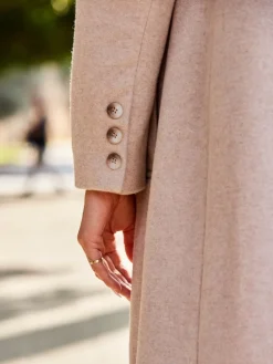 - - Eersteklas lange jas van wolmix*Sosandar Online