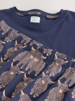 Navy Hamish The Highland Cow - Pyjama met korte mouwen*Next Online