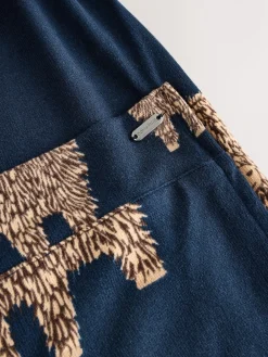 Navy Hamish The Highland Cow - Cosy Lightweight Dressing Gown*Next