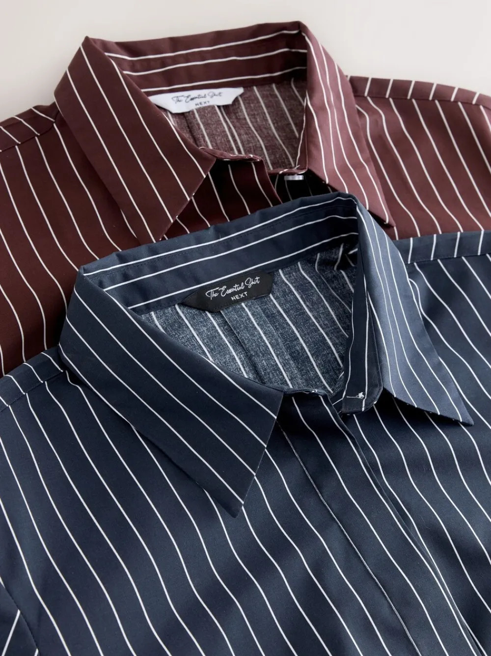 - Fitted Stretch Essential Long Sleeve Shirts 2 Pack*Next Outlet