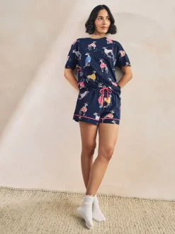 Navy Whippet - Set van 100% katoenen shortpyjama*Next Discount
