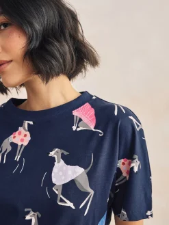 Navy Whippet - Set van 100% katoenen shortpyjama*Next Discount