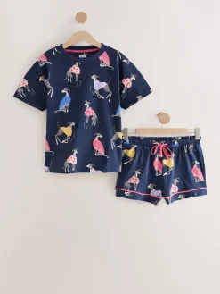 Navy Whippet - Set van 100% katoenen shortpyjama*Next Discount