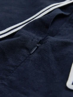 Navy with Ecru Tipping - Sailor Collar Mini Dress with Linen*Next Online