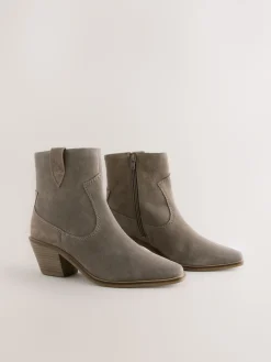 - Cowboy Block Heel Ankle Boots*Next New