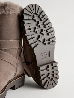 - Faux Fur Double Buckle Ankle Boots*Next Best