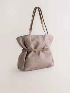 Nertsgrijs/bruin - Felt Belted Shoulder Bag*Next Discount