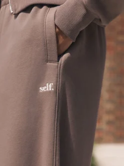 Nertsgrijs/bruin - joggingbroek met wijde pijpen*self. Online