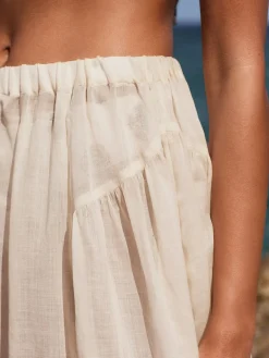 Neutraal - Beach Midi Skirt With Ramie*Next Clearance