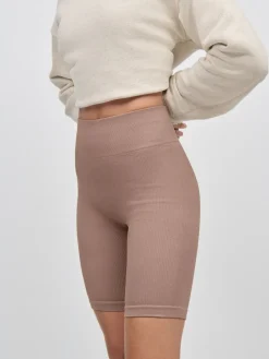 Neutraal - Geribbelde fietsshort met hoge taille*Next Online