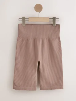 Neutraal - Geribbelde fietsshort met hoge taille*Next Online