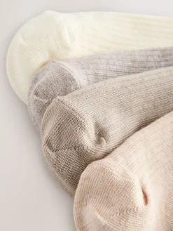 Neutraal - Set van 4 paar geribbelde trainingssokken*Next Outlet