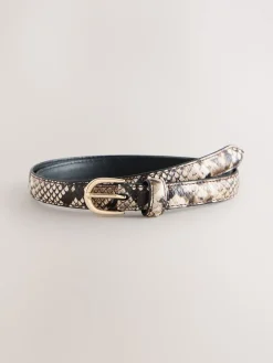 Neutraal - Snake Effect Skinny Leather Belt*Next Clearance