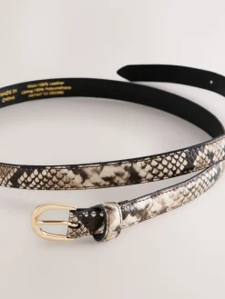 Neutraal - Snake Effect Skinny Leather Belt*Next Clearance